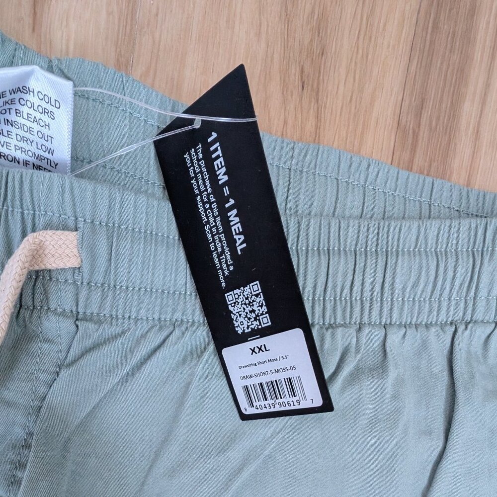 NWT Bearbottom Drawstring Shorts 5.5” Moss Green XXL Men’s - Picture 4 of 7